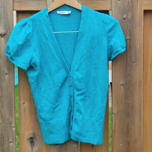 PRETTY Ricki's Short Sleeve Cardigan Women's Medium Deep V